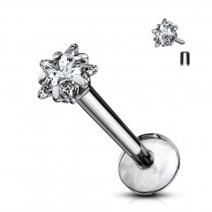 Piercing do brady - labreta titán hviezda, 1,2 x 8 mm