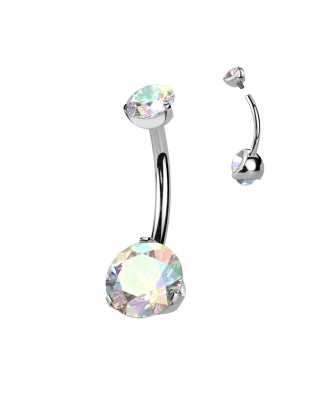 Piercing do pupku vnútorný závit, zirkón - TITAN