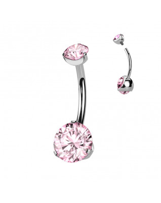 Piercing do pupku vnútorný závit, zirkón - TITAN