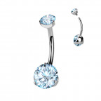 Piercing do pupku vnútorný závit, zirkón - TITAN