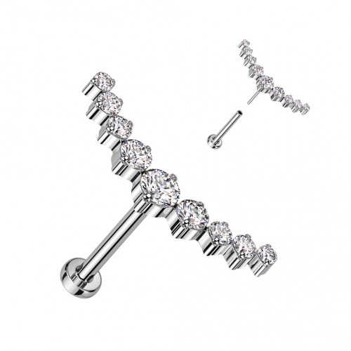 Piercing do brady - PUSH IN labreta TITAN, 1,0 x 8 mm