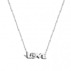 Dámsky oceľový náhrdelník s príveskom "love"