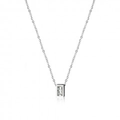 Dámsky oceľový náhrdelník s obdĺžnikovým príveskom