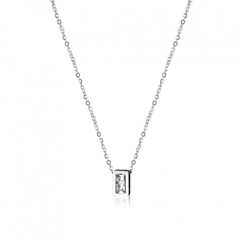Dámsky oceľový náhrdelník s obdĺžnikovým príveskom