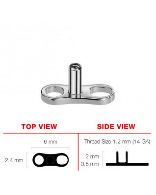 Microdermal base - kotva, závit 1,6 mm