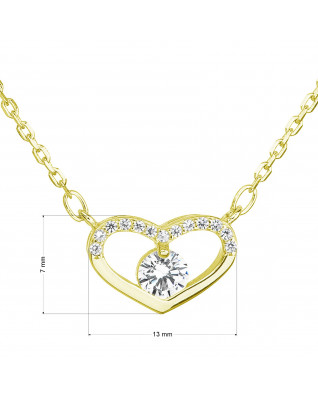 Pozlátený strieborný náhrdelník so zirkónom