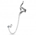 Oceľové náušnice s klipom - had