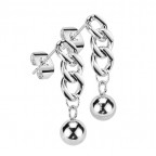 Visiace oceľové náušnice s guličkami