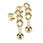 Pozlátené oceľové náušnice s guličkami