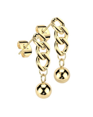 Pozlátené oceľové náušnice s guličkami