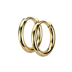 Pozlátené oceľové náušnice krúžky 12mm
