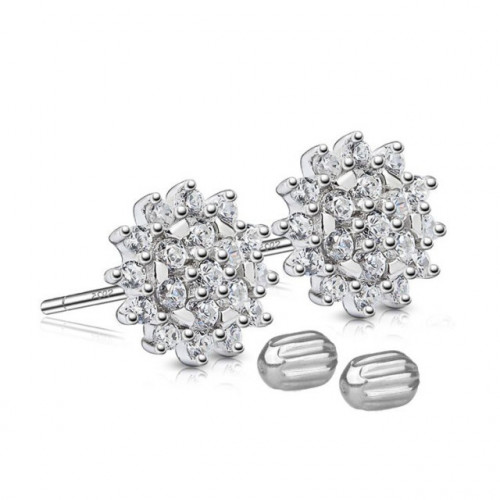 Strieborné náušnice kvietky