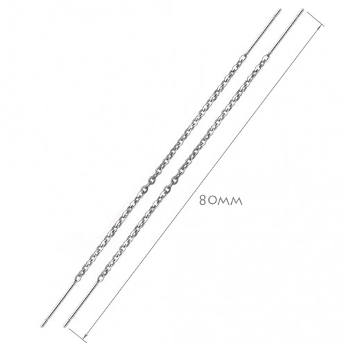 Oceľové náušnice retiazkové