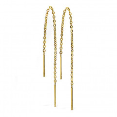 Pozlátené oceľové náušnice retiazkové