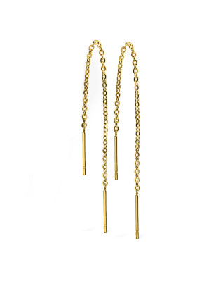 Pozlátené oceľové náušnice retiazkové