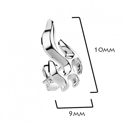 Oceľové náušnice s plameňmi