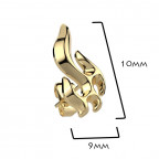 Pozlátené oceľové náušnice s plameňmi