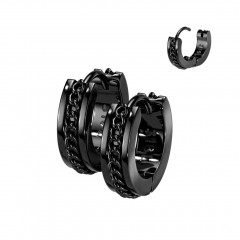 Čierne oceľové náušnice krúžky 14mm