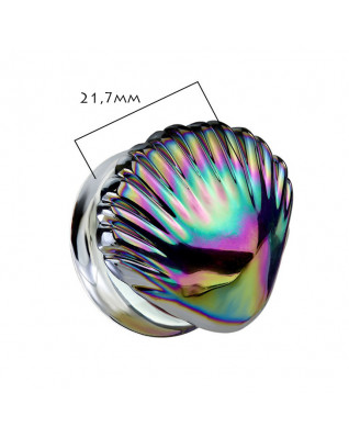 Sklenený plug do ucha lastúra