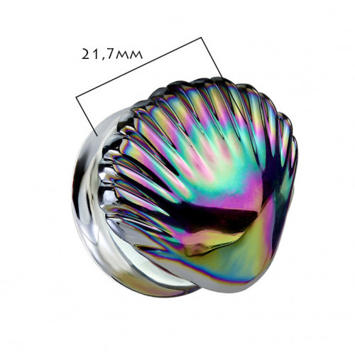 Sklenený plug do ucha lastúra