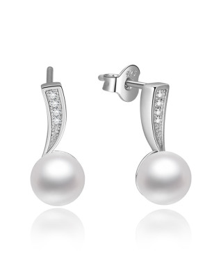 Strieborné náušnice s perličkami