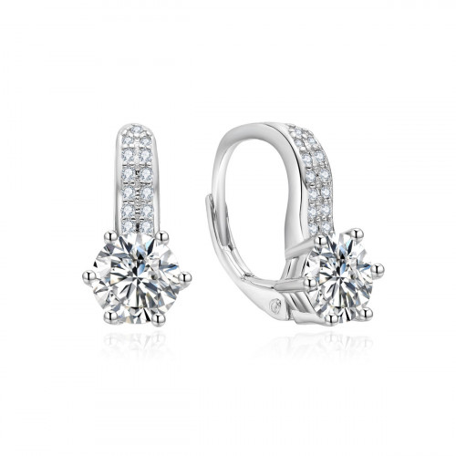 Strieborné náušnice dekorované zirkónmi