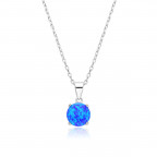 Strieborný náhrdelník srdca s opálom