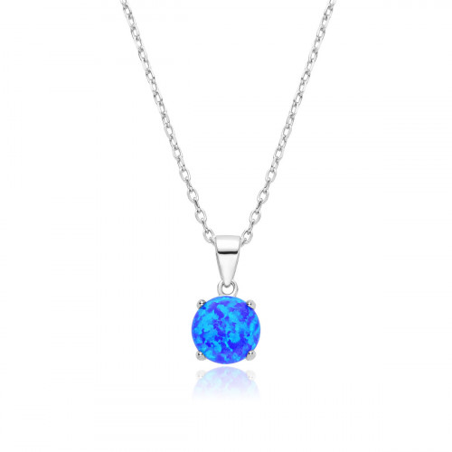 Strieborný náhrdelník srdca s opálom