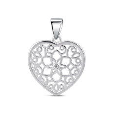 Strieborný prívesok - srdiečko s ornamentmi
