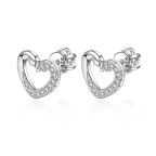Strieborné skrutkovacie náušnice srdiečka