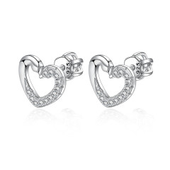 Strieborné skrutkovacie náušnice srdiečka