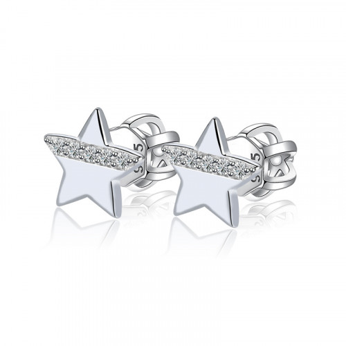 Strieborné skrutkovacie náušnice - hviezdy