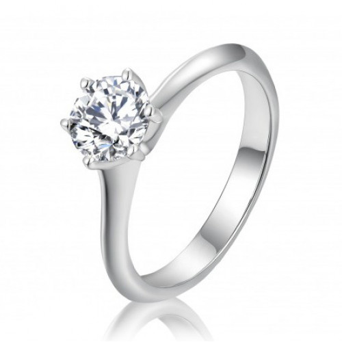 Strieborný zásnubný prsteň moissanit