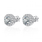 Strieborné skrutkovacie náušnice so zirkónmi