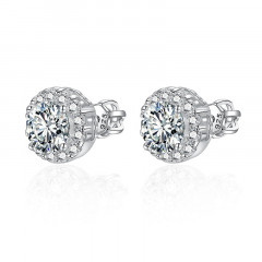 Strieborné skrutkovacie náušnice so zirkónmi