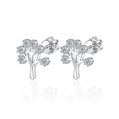 Strieborné náušnice strom života so zirkónmi