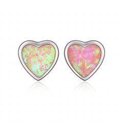 Strieborné náušnice s ružovým opálom