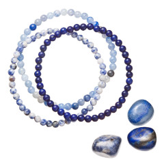 Náramky s minerálnymi kameňmi sodalít, avanturín a lapis lazuli