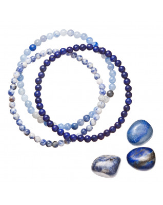 Náramky s minerálnymi kameňmi sodalít, avanturín a lapis lazuli