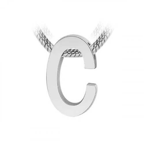 Navliekací oceľový prívesok iniciála - písmeno