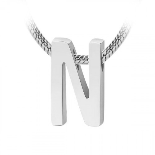 Navliekací oceľový prívesok iniciála - písmeno