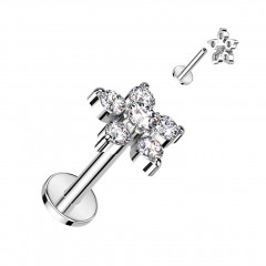 Labreta / piercing do ucha - kvietka