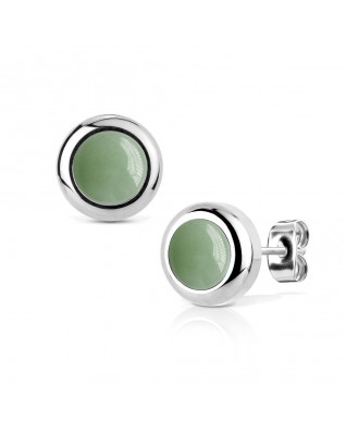 Oceľové náušnice Aventurín 6mm