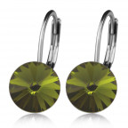 Oceľové náušnice s kryštálmi Swarovski® OLIVINE
