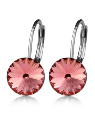 Oceľové náušnice s kryštálmi Swarovski® ROSE PEACH