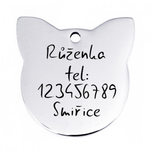 Oceľová mačacia známka