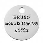 Oceľová psia známka 25mm