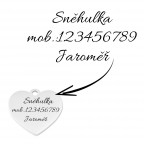 Oceľová psia/mačacia známka srdiečko