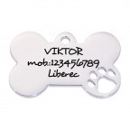 Oceľová psia známka - kosť, veľ. S