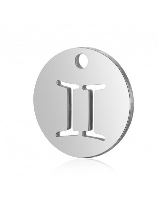 Drobný okrúhly oceľový prívesok - znamenie horoskopu